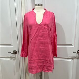 HIHO Tortola‎ 100% linen Bananakeet mini dress Pink